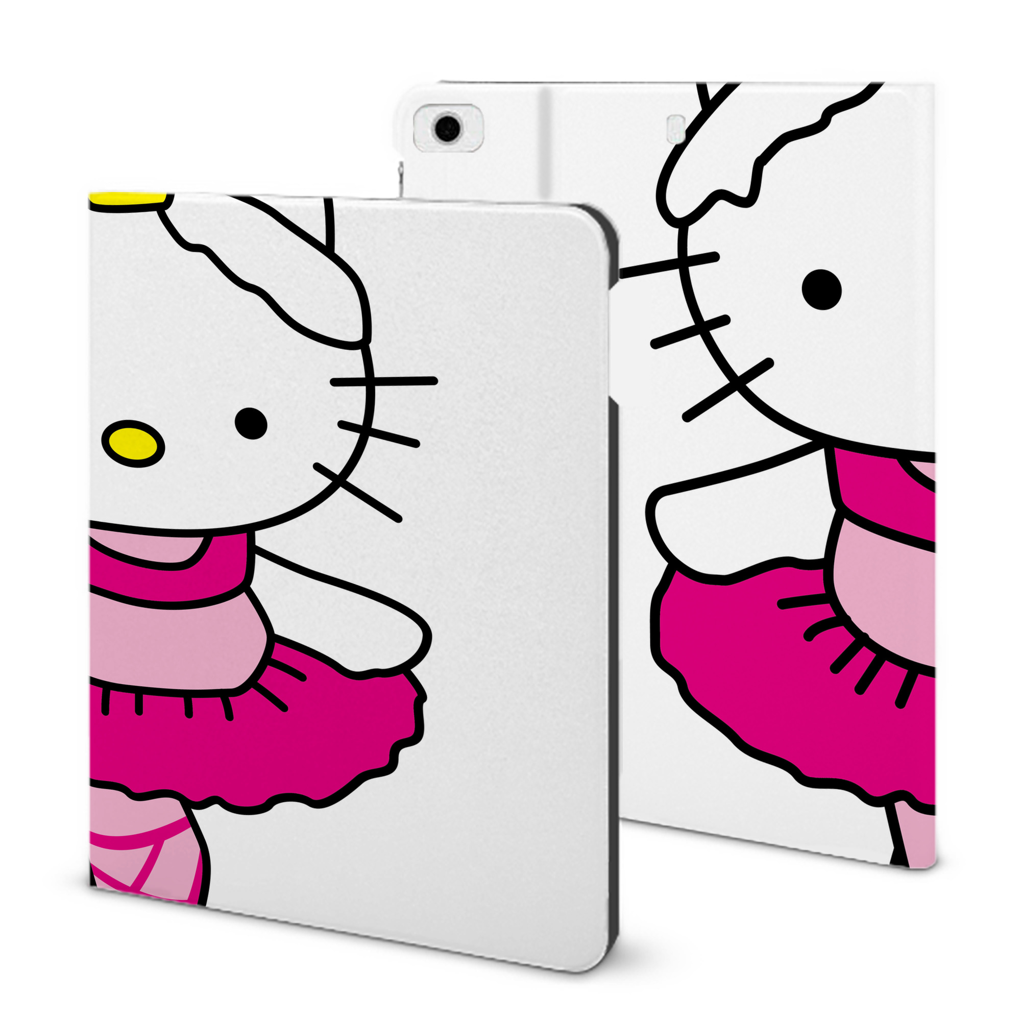 （画像用） Hello Kitty ハローキティ IPad ケース ブック型 PUレザー TPU 耐衝撃 軽量 薄型 ペン収納なし 全面保護 IPad 各モデル対応
